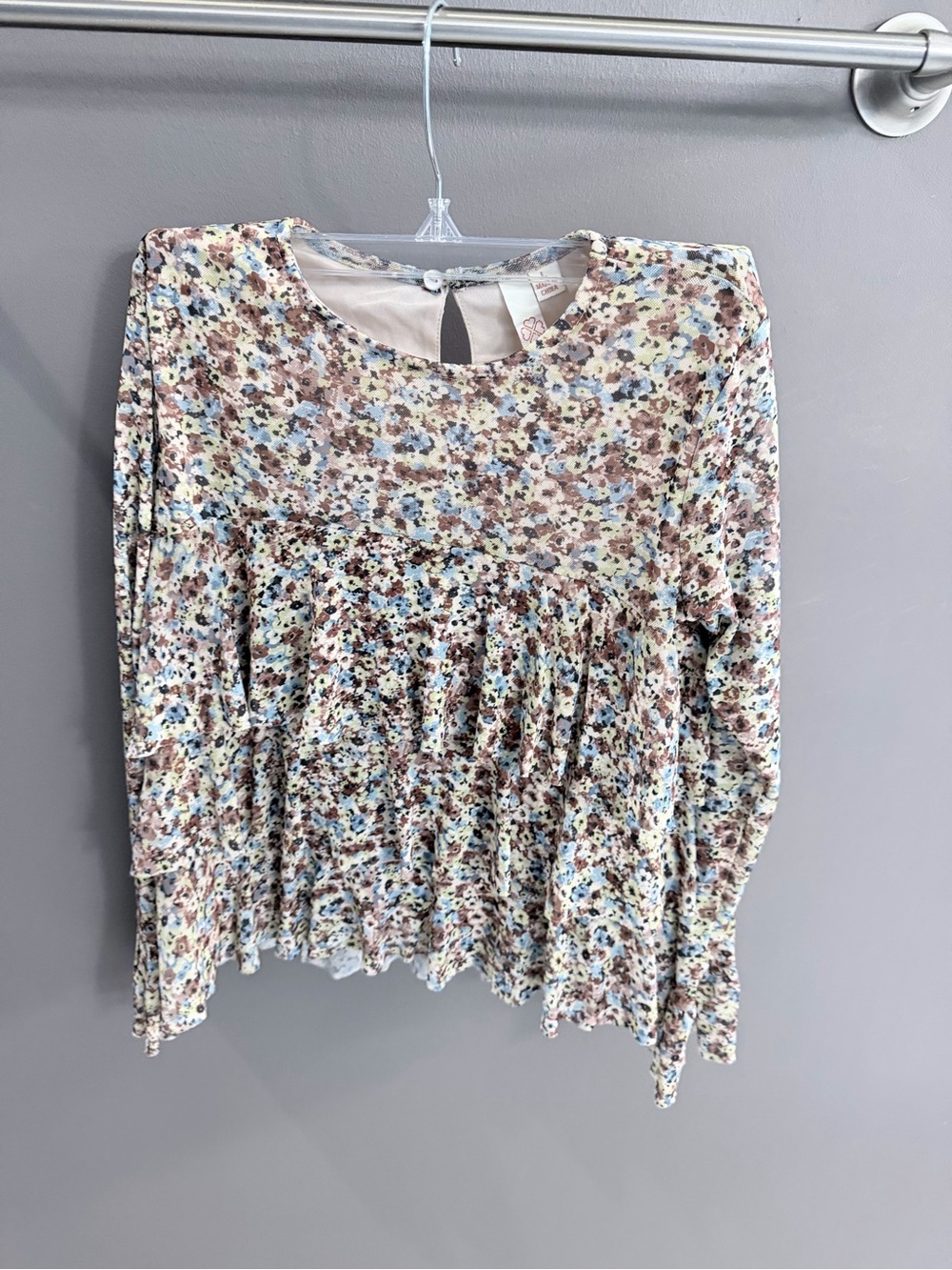 Floral Peplum Long-Sleeve Top - Multi Floral